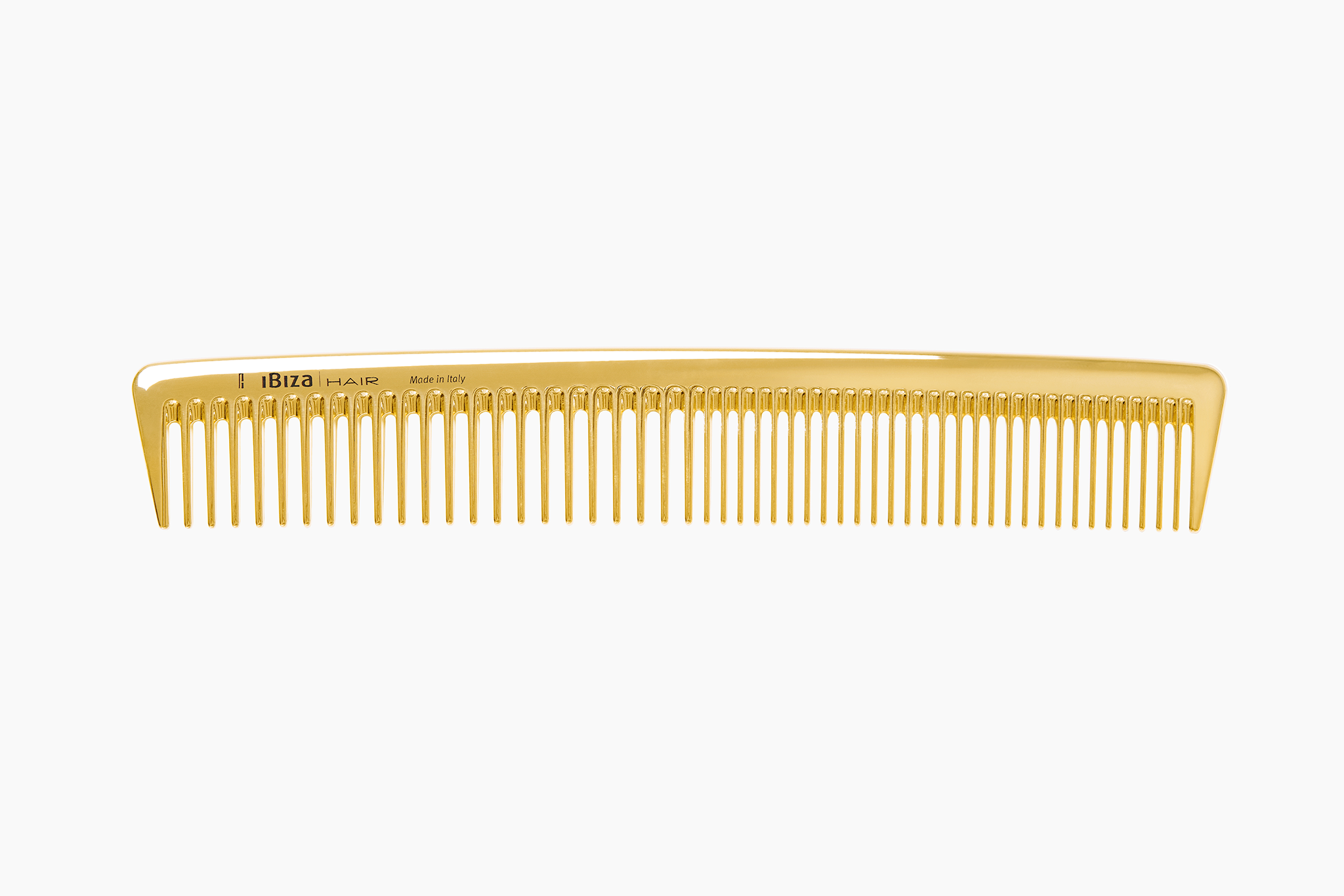 Gold styling comb with cork case