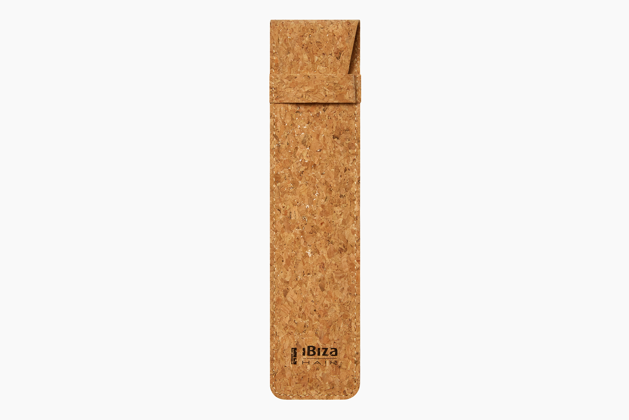 Gold styling comb with cork case